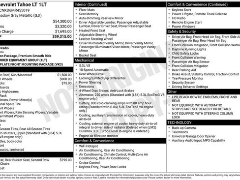 Used 2021 Chevrolet Tahoe LT RWD image 1