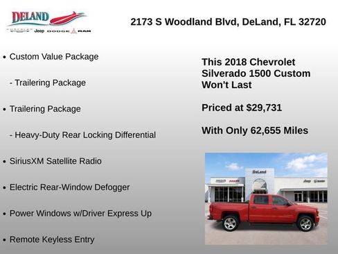 Used 2018 Chevrolet Silverado 1500 Custom w/ Custom Value Package AWD/4WD image 30