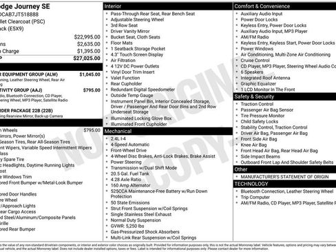 Used 2018 Dodge Journey SE w/ Popular Equipment Group FWD image 30