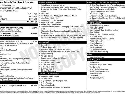 Certified 2021 Jeep Grand Cherokee L Summit w/ Advanced Protech Group IV AWD/4WD image 8