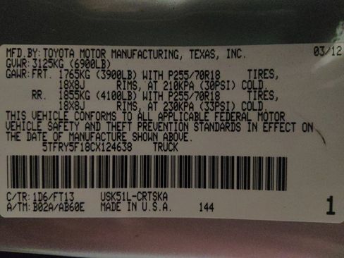 Used 2012 Toyota Tundra 2WD Double Cab w/ SR5 Pkg image 33