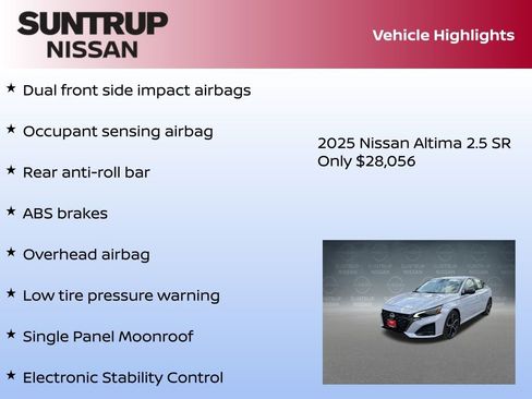 New 2025 Nissan Altima 2.5 SR w/ SR Premium Package image 23
