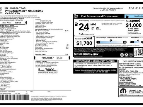 Used 2021 RAM ProMaster City Tradesman image 9