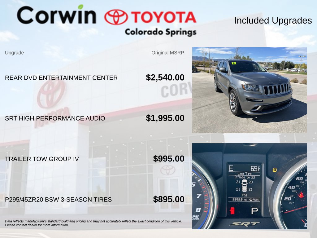 Used 2013 Jeep Grand Cherokee SRT8 w/ Trailer Tow Group IV AWD/4WD image 4