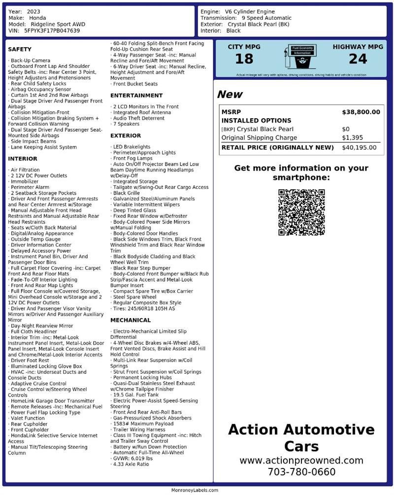 Used 2023 Honda Ridgeline Sport image 2