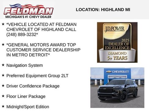 New 2026 Chevrolet Traverse LT w/ Midnight/Sport Edition AWD/4WD image 3