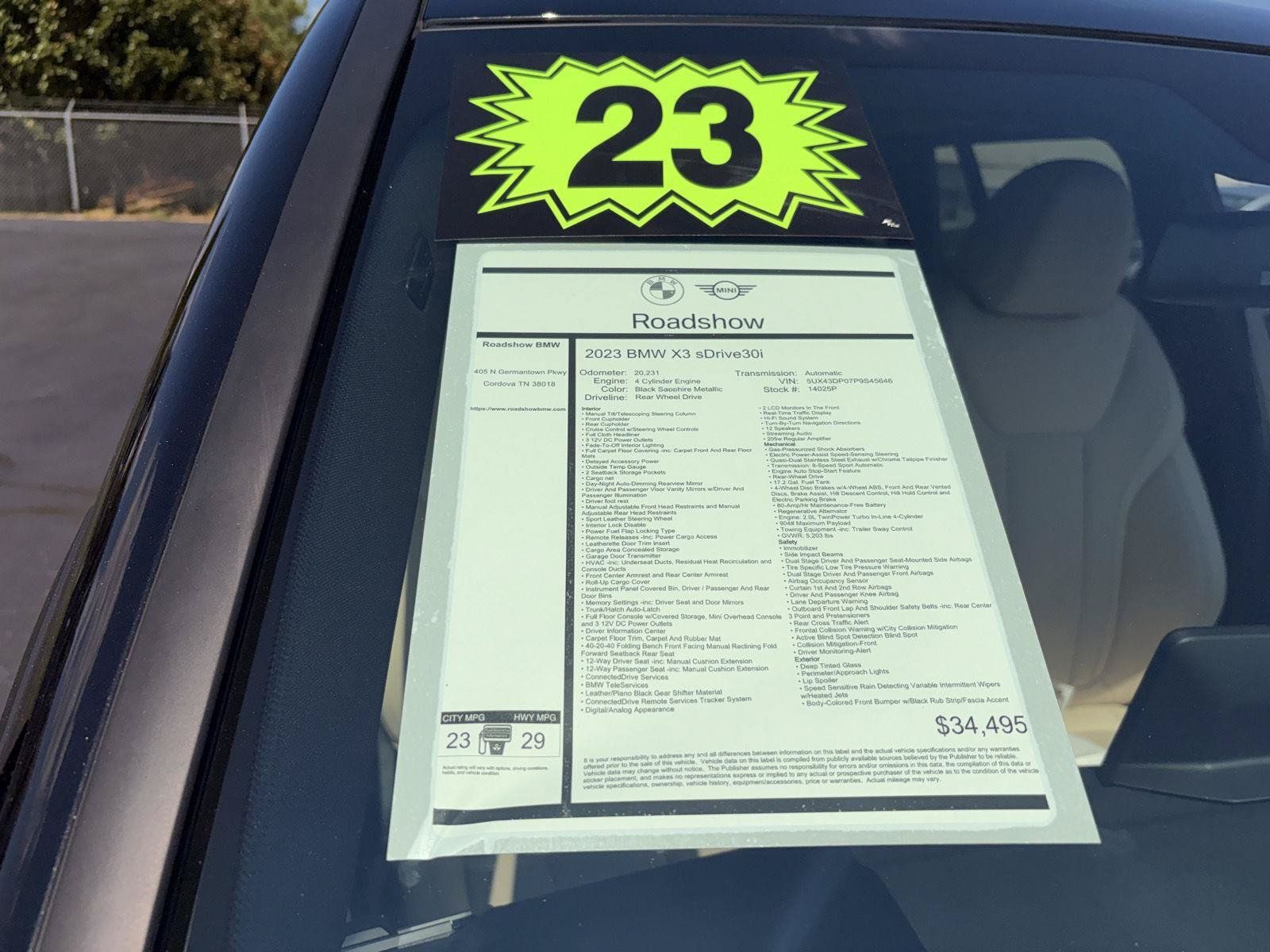 Used 2023 BMW X3 sDrive30i w/ Premium Package RWD image 20