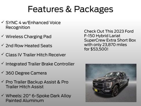 Used 2023 Ford F150 Lariat w/ Equipment Group 502A High AWD/4WD image 13