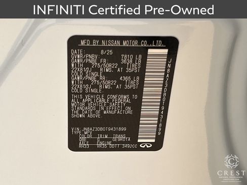 Certified 2026 INFINITI QX80 4WD w/ Sport Exterior Package image 33