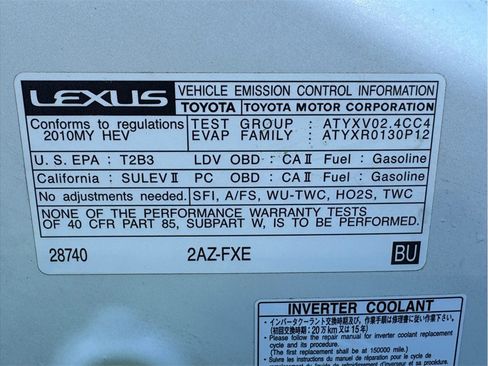 Used 2010 Lexus HS 250h image 25