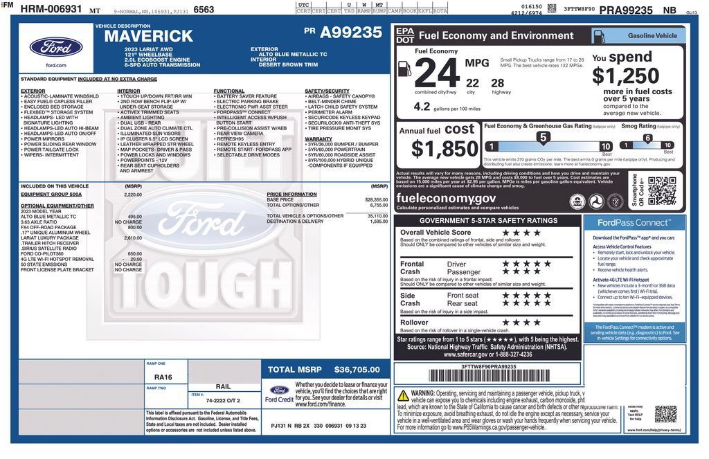 Used 2023 Ford Maverick Lariat w/ Lariat Luxury Package AWD/4WD image 23