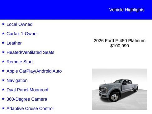 Certified 2026 Ford F450 Platinum w/ FX4 Off-Road Package AWD/4WD image 3