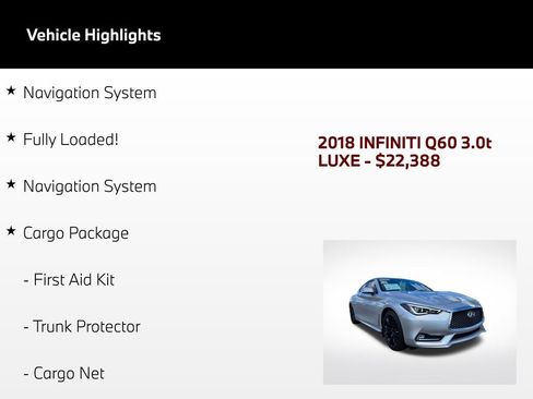 Used 2018 INFINITI Q60 3.0t Luxe w/ Sensory Package 3.0T Luxe AWD/4WD image 52