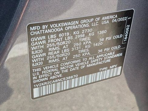 Used 2022 Volkswagen Atlas SE w/ Panoramic Sunroof Package AWD/4WD image 25