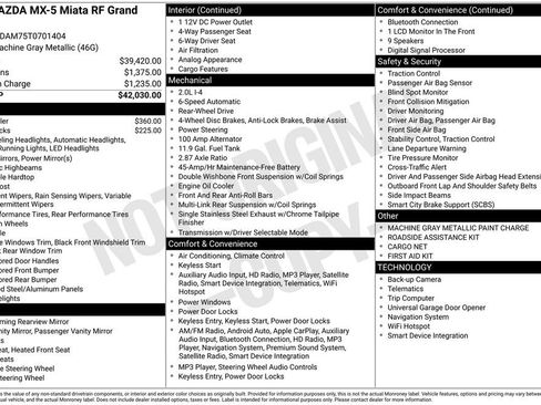 New 2026 MAZDA MX-5 Miata RF Grand Touring RWD image 38
