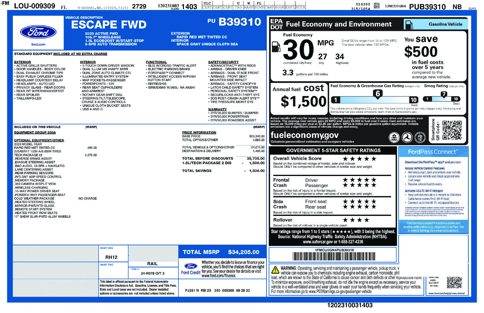 Used 2023 Ford Escape Active w/ Tech Pack #2 FWD image 1
