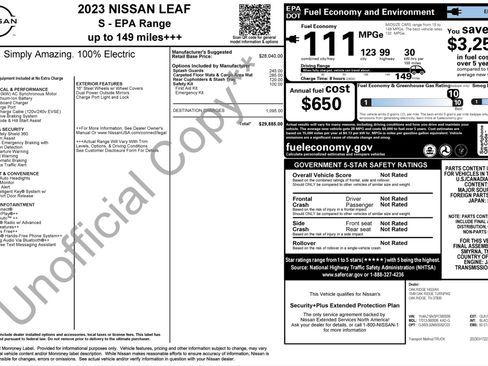 Used 2023 Nissan Leaf S image 3