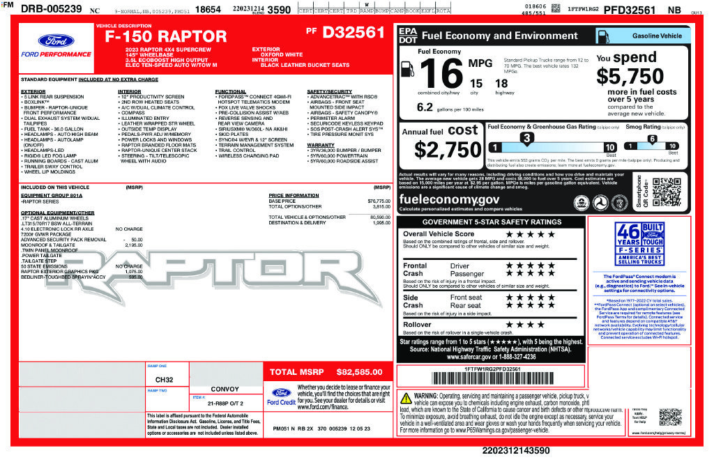 Used 2023 Ford F150 Raptor AWD/4WD image 16