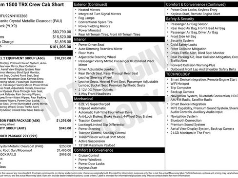 Used 2022 RAM 1500 TRX w/ TRX Level 2 Equipment Group AWD/4WD image 10
