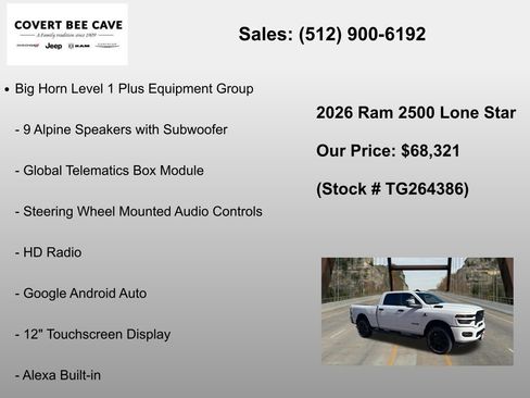 New 2026 RAM 2500 Lone Star AWD/4WD image 30