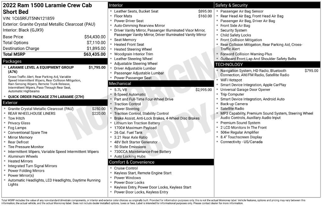 Used 2022 RAM 1500 Laramie AWD/4WD image 1