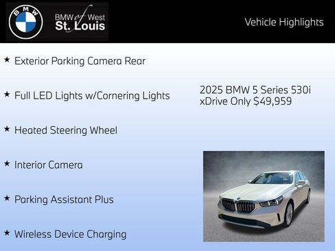 Certified 2025 BMW 530i xDrive w/ Premium Package image 16