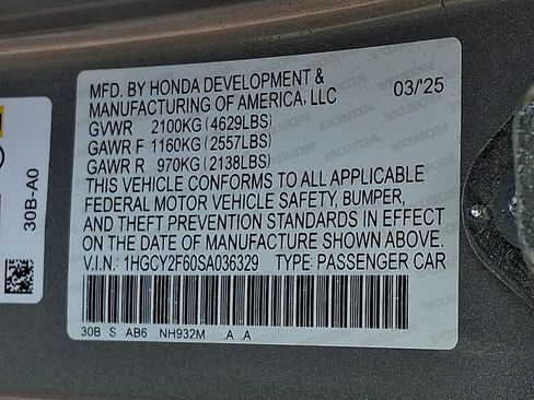Certified 2025 Honda Accord EX-L image 28