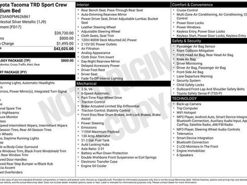 Used 2023 Toyota Tacoma TRD Sport w/ Technology Package AWD/4WD image 35
