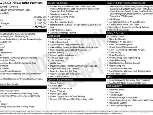 New 2026 MAZDA CX-70 3.3 Turbo w/ Premium Package AWD/4WD image 4