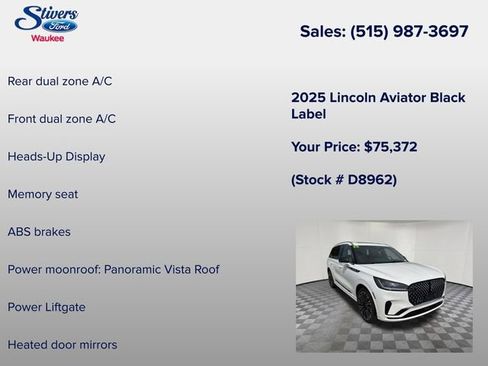 Certified 2025 Lincoln Aviator Black Label AWD/4WD image 16