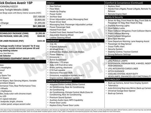 Certified 2022 Buick Enclave Avenir w/ Avenir Technology Package AWD/4WD image 48