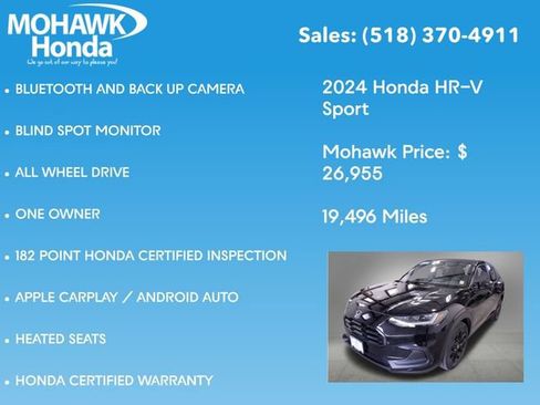 Certified 2024 Honda HR-V Sport image 8