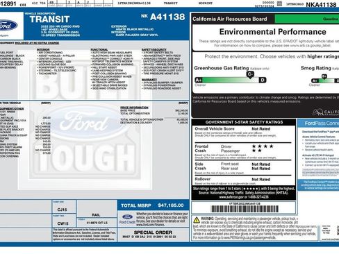 Used 2022 Ford Transit 250 148 High Roof Extended w/ Load Area Protection Package RWD image 5