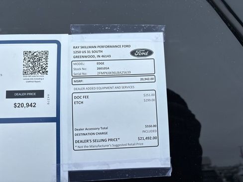 Certified 2020 Ford Edge Titanium w/ Equipment Group 301A image 3