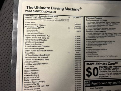 Used 2026 BMW X3 xDrive30 image 32