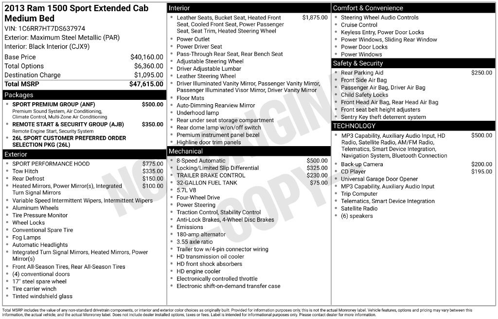 Used 2013 RAM 1500 Sport w/ Sport Premium Group AWD/4WD image 7