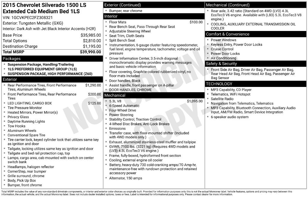 Certified 2015 Chevrolet Silverado 1500 LS AWD/4WD image 11