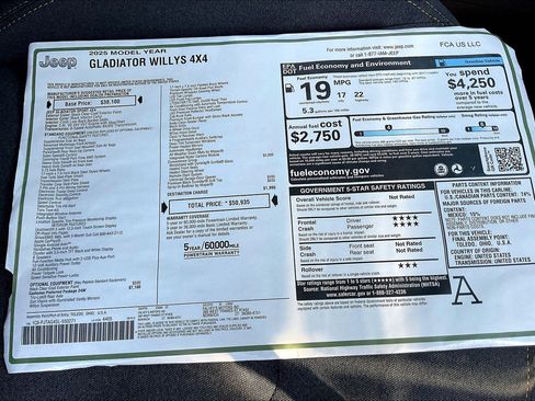 New 2025 Jeep Gladiator Willys image 14