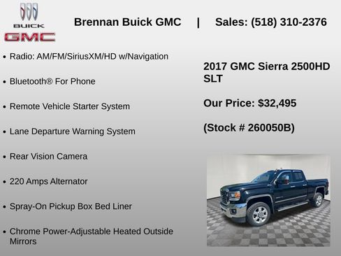 Certified 2017 GMC Sierra 2500 SLT w/ Driver Alert Package AWD/4WD image 12