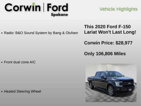 Used 2020 Ford F150 Lariat w/ Equipment Group 502A Luxury AWD/4WD image 12