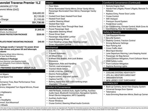 Used 2019 Chevrolet Traverse Premier w/ Redline Edition AWD/4WD image 33