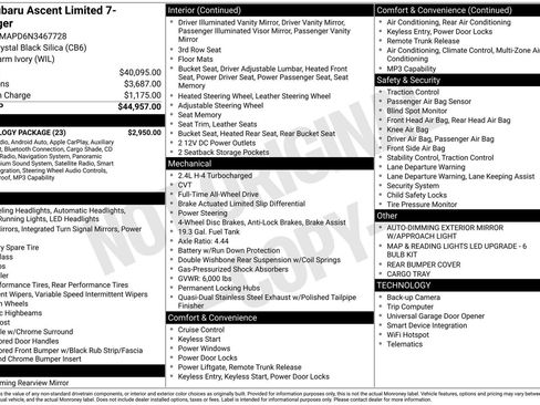 Certified 2022 Subaru Ascent Limited w/ Technology Package image 3
