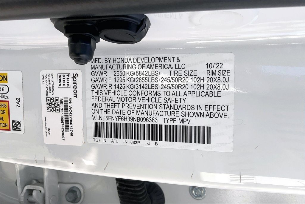 Certified 2022 Honda Pilot Sport image 19