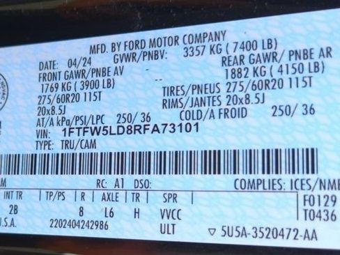 Used 2024 Ford F150 Lariat w/ Equipment Group 502A High AWD/4WD image 15