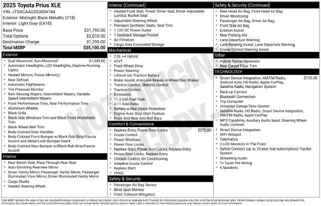Used 2025 Toyota Prius XLE FWD image 17