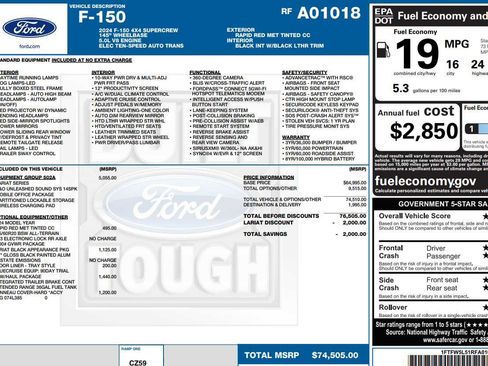 Used 2024 Ford F150 Lariat w/ Equipment Group 502A High image 2