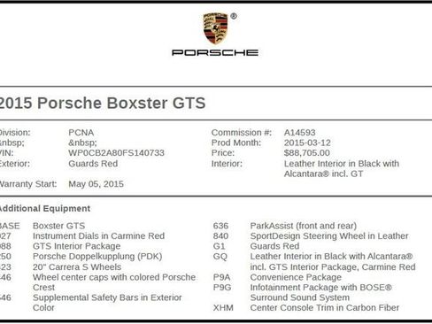 Used 2015 Porsche Boxster GTS image 11