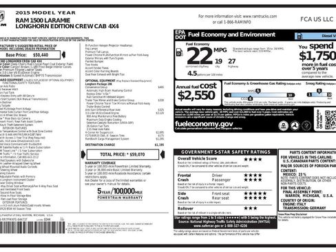 Used 2015 RAM 1500 Laramie Longhorn w/ Convenience Group image 4