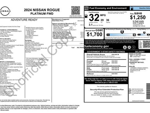 Used 2024 Nissan Rogue Platinum w/ Platinum Premium Package FWD image 53