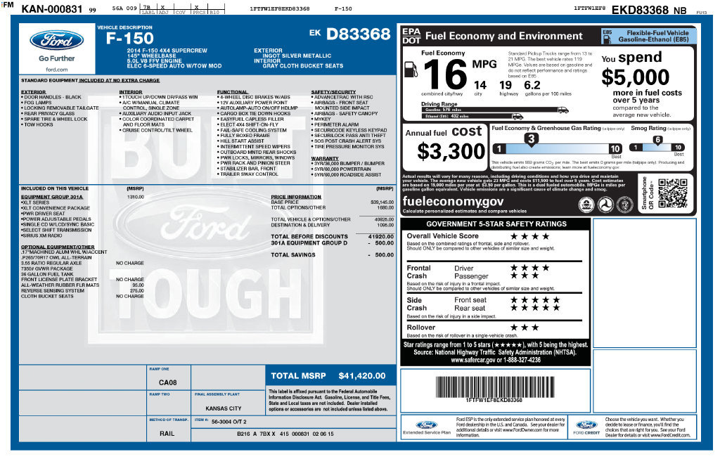 Used 2014 Ford F150 XLT w/ Equipment Group 301A Mid AWD/4WD image 13
